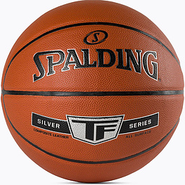 Мяч баск. SPALDING Silver TF 76859z, р.7, композит. кожа (ПУ), коричнево-черный